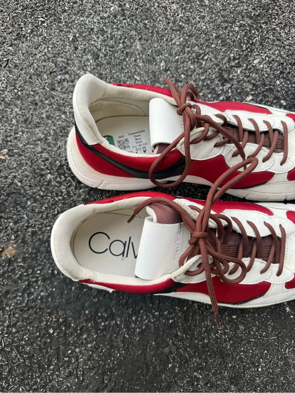 Calvin Klein Men’s Size 12 Red White Black Chunky Sneakers